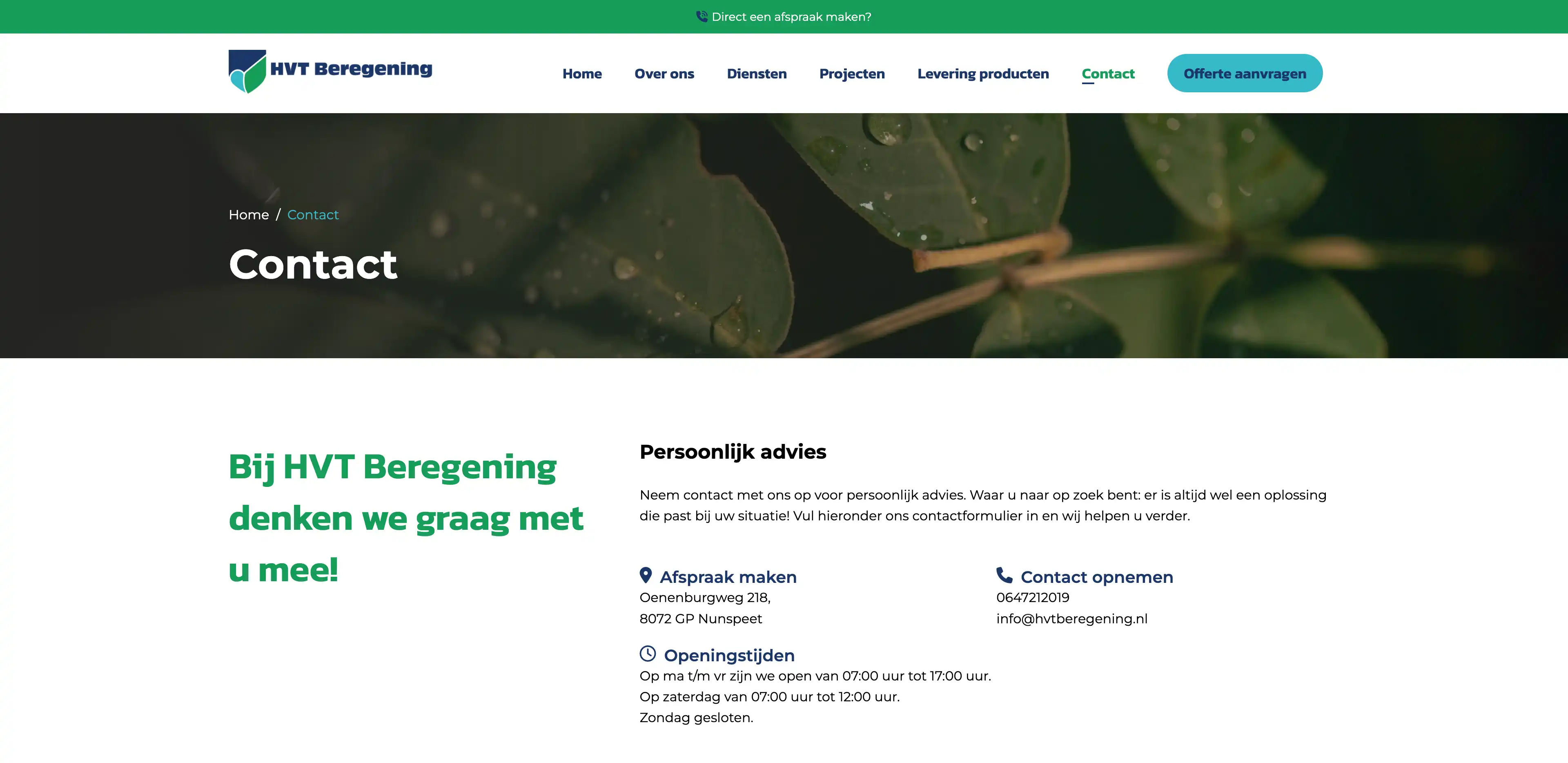 Afbeeldingen HVT Beregening